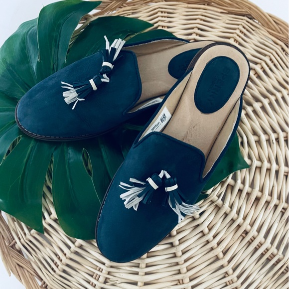 Sperry Too-Sider Navy Blue Seaport Mule Loafer Tassels slip on style Size 8-1/2 - Picture 1 of 16